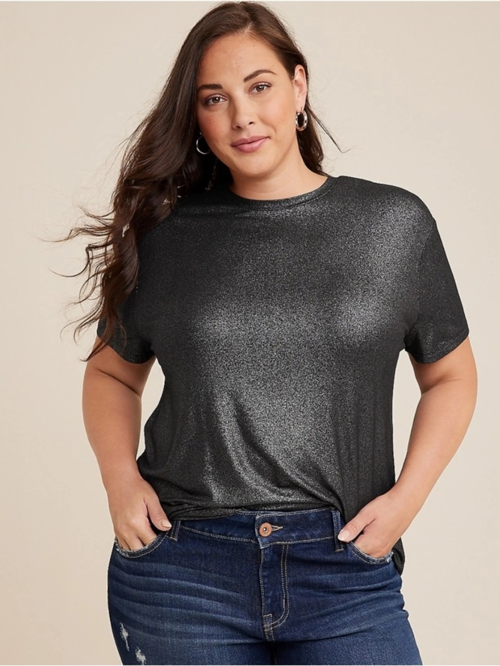 🆕 Maurices Edgely Shimmer Crew neck tee - sz 1X